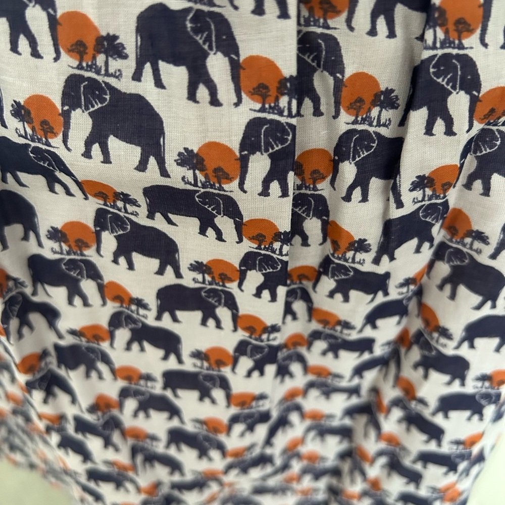 NWT BCBGeneration Strapless Elephant Print Dress Navy Orange Safari BUTTON Large - Picture 16 of 16